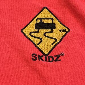 Skidz Vintage Y2K 90s Mens Small LS Red Embroidered Logo Shirt Streetwear